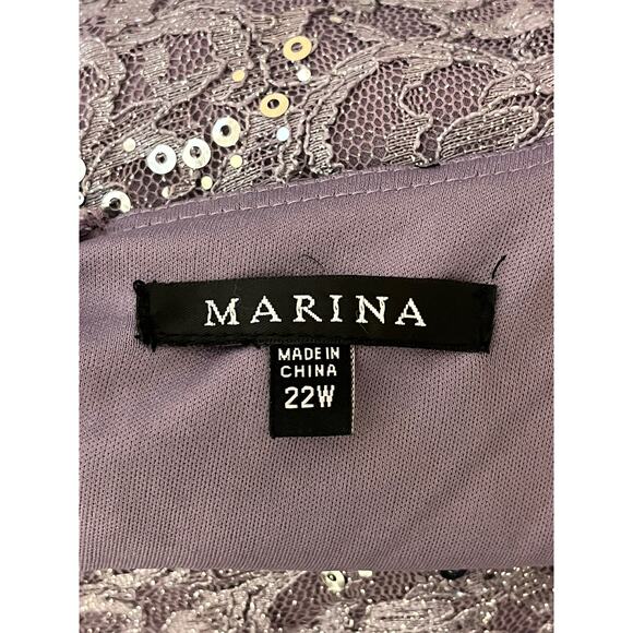 Marina dress light purple sequin lace metallic sleeveless - Picture 3 of 4